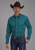 Roper 2170 Micro Aztec Print (Blue) - Men's Western Shirt