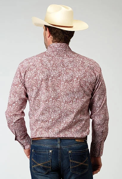 Roper 1944 Stretch Paisley (Red) - Men's Western Shirt