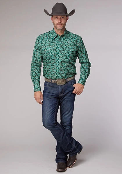 Roper 2018 Paisley (Jade) - Men's Western Shirt