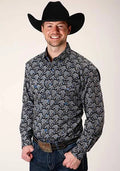 Roper 1382 Starry Night Paisley (Black) - Men's Western Shirt