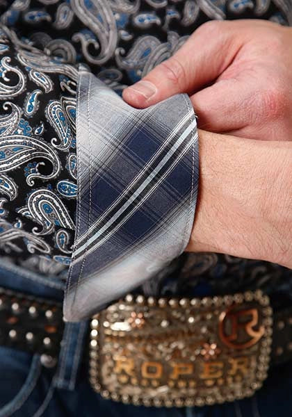 Roper 1382 Starry Night Paisley (Black) - Men's Western Shirt