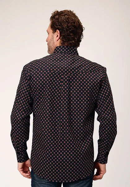 Roper 1846 Cottage Foulard (Black) - Men's Western Shirt