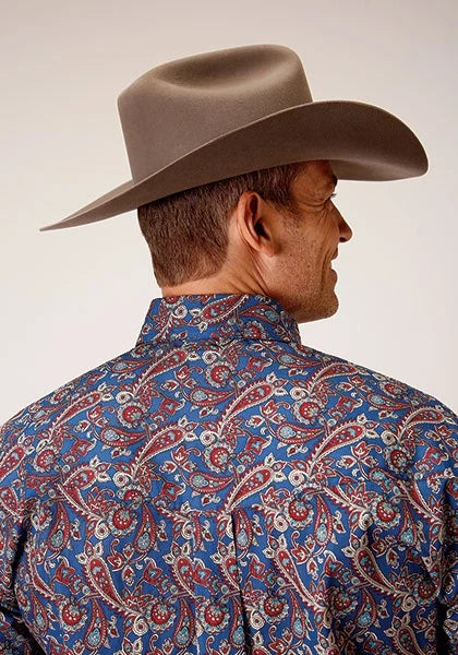 Roper 1558 Independence Foulard (Blue) - Men's Western Shirt