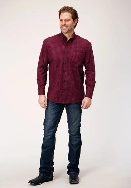 Roper 1847 Four Leaf Foulard (Red) - Men's Western Shirt