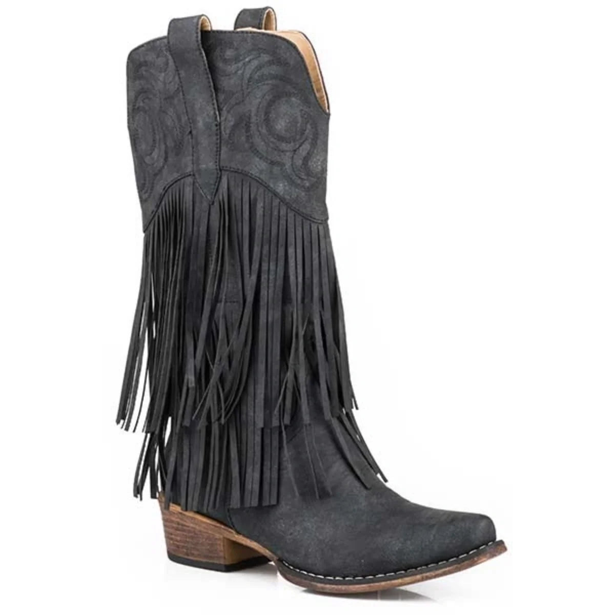 Roper Rickrack (Black) - Women's Cowgirl Boot