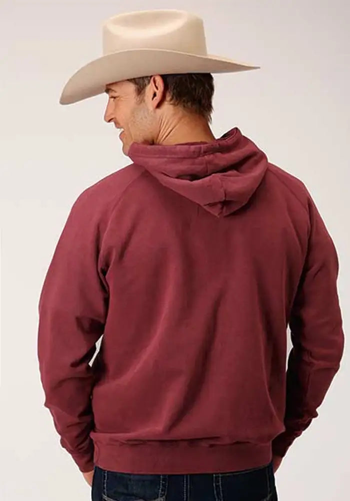 Stetson Eagle 1865 Distressed (Burgundy) - Men's Hoodie Sweatshirt