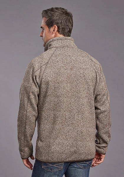 Stetson 2329 Herringbone 1/4 Zip (Brown) - Men's Sweater
