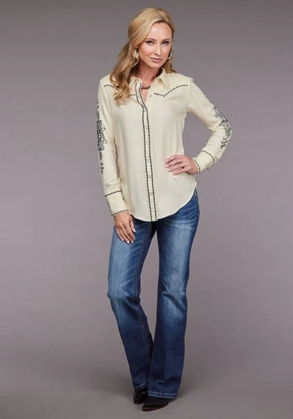 Stetson 2098 Twill Western (Cream) - Women's Blouse