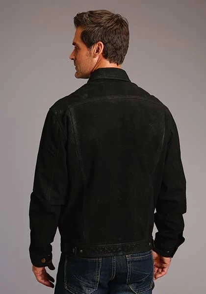 Stetson Novelty Solid Distressed (Black) - Men's Leather Jacket