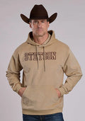 Stetson Brown Embroidered Logo (Khaki) - Men's Hoodie Sweatshirt