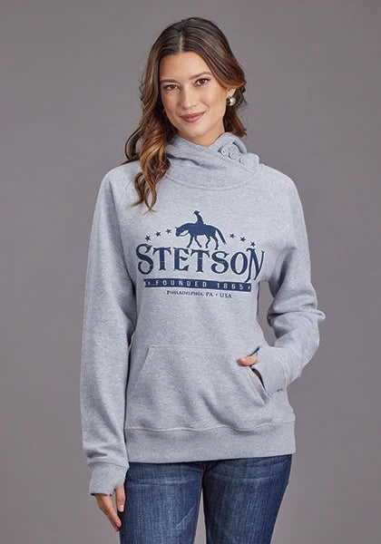 Stetson Rider Logo (Grey) - Women's Hoodie Sweatshirt