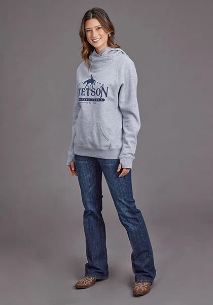 Stetson Rider Logo (Grey) - Women's Hoodie Sweatshirt