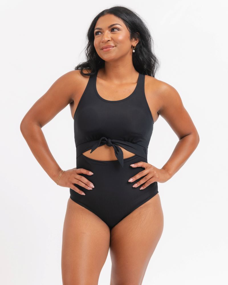 Black Knotted One-Piece