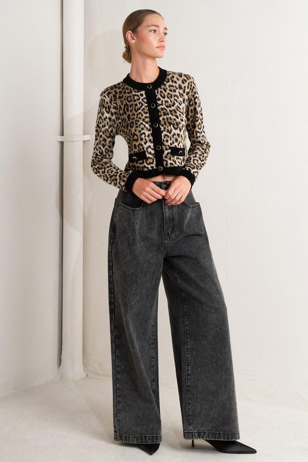 URBAN GODDESS LEOPARD SWEATER CARDIGAN