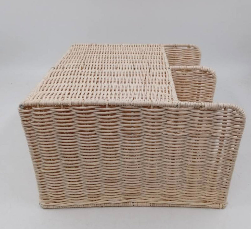 LELLOBABY™ X Hampton BABY - Deluxe Rattan Diaper Caddy