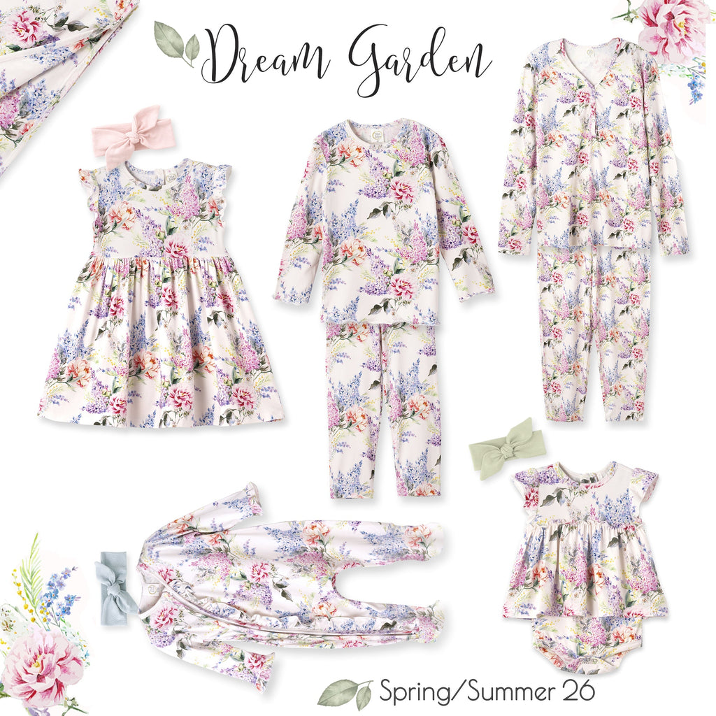 Dream Blossom Bamboo Kids Pajama Set with Floral Print