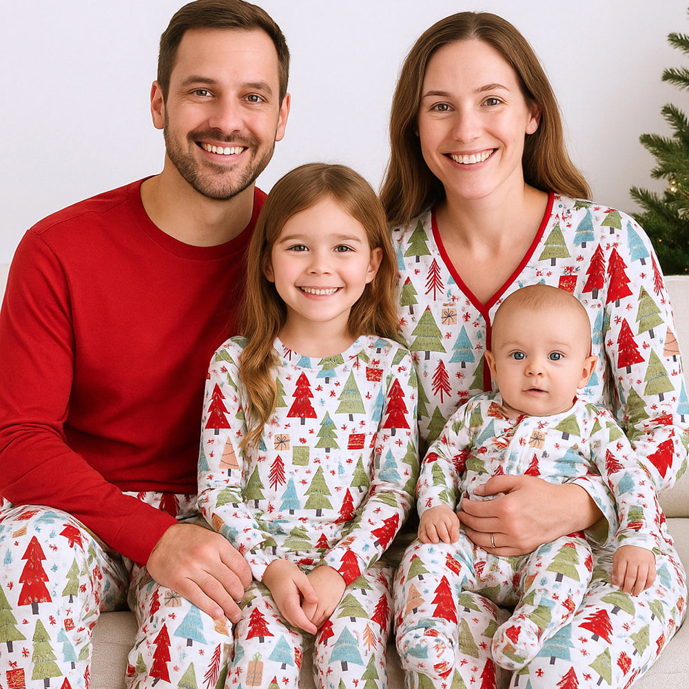 Christmas Merry Baby Bamboo Zipper Romper - Family Matching