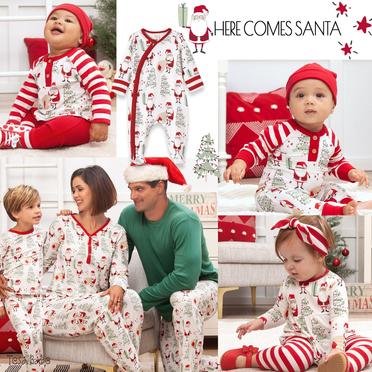 Christmas Santa Family Matching Ultra-Soft Bamboo Pajamas