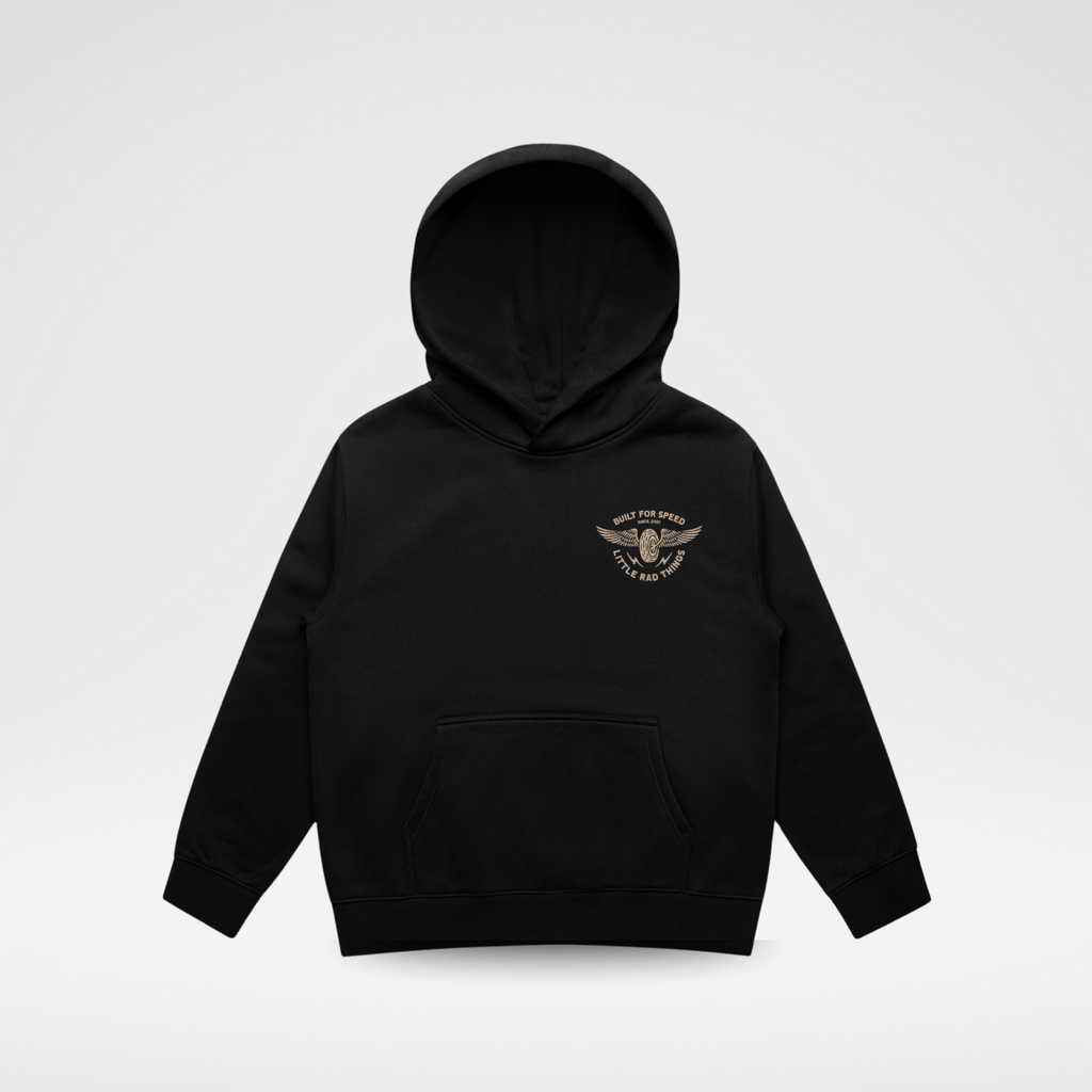 THE WINGED MECHANIC HOODIE - RECYCLED BLACK